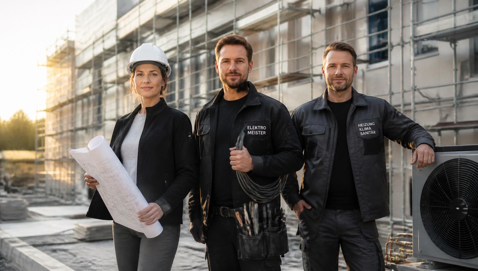 MALO7 Team – Bauingenieurin, Elektromeister und SHK-Meister auf einer Sanierungsbaustelle im Rhein-Neckar-Kreis