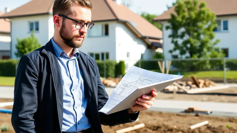 Projektkoordinator auf der Baustelle